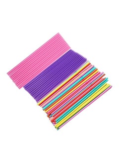 اشتري 60 Pcs Flexible Plastic Bendy Party Disposable Drinking Straws Multicolor في مصر