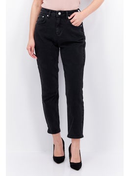 Buy Women Petite Stretchable Jeans, Washed Black in Saudi Arabia