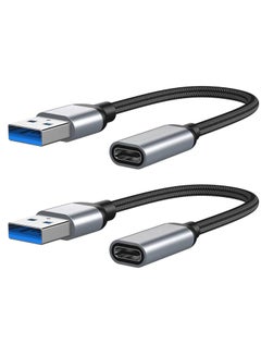 Buy Tycom USB C Female to USB Male Adapter, 5inch USB A to Type C Connector, Compatible with iPhone 12 Mini/12 Pro Max/11 Pro Max, Type-C Earphone 2 Pack. in UAE