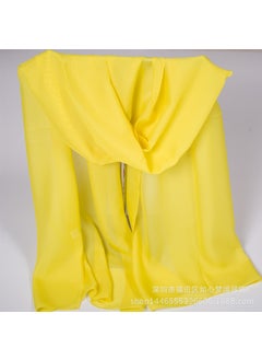 اشتري 2021 Summer Chiffon Sunproof Scarf Solid Color Versatile Dance ShawlYellow Yellow في الامارات