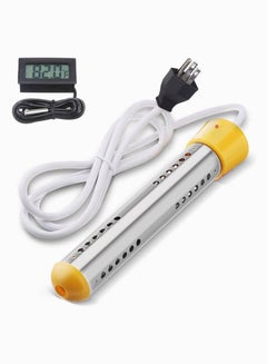 Buy Immersion Water Heater Electric Portable Bucket Heater with Stainless-steel Cover Submersible with Digital Thermometer for Pool Bathtub Basin Fully Immersed While Using in UAE