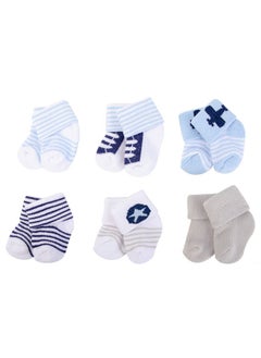 Buy Baby Terry Socks 6 Piece Airplane in UAE