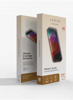 Buy Levelo Privacy Soft edge Twice-Tempered Glass For iPhone 15 Pro - Black in UAE