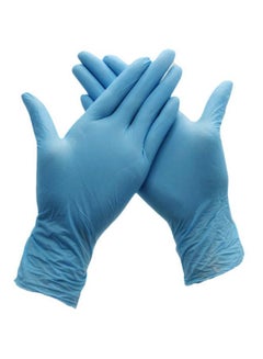 Buy Pack Of 100 Disposable Nitrile Exam Gloves Blue in Saudi Arabia