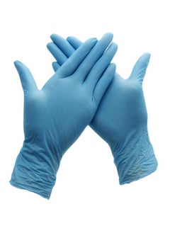 Buy Pack Of 100 Disposable Nitrile Exam Gloves Blue in Saudi Arabia