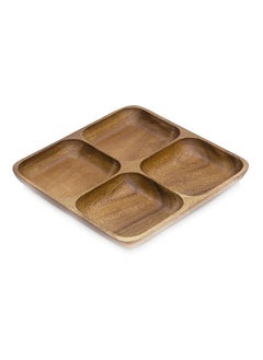 اشتري Acacia premium 20cm square platter dinner tableware for serving desserts and nuts cheese platter,wooden serving platter, suitable for kitchen and restaurants. Made in Thailand - AC2003 في الامارات