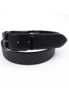 اشتري Men's calf leather belt made in Italy, A Versatile Accessory for Any Occasion, Blue, 120cm في الامارات