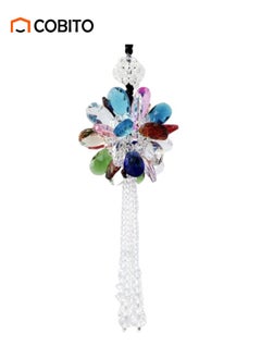 Buy Sparkling Sunflower Tassel Crystal Pendant Rearview Mirror, Colorful Crystal Diamond Car Interior Pendant Car Accessories Valentine's Day Luxury Decoration for Women and Men in Saudi Arabia