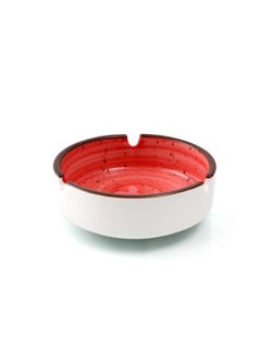 Buy Decorative Porcelain Red Round Ashtray 4 inch in UAE