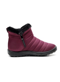 اشتري Ankle Boots Thermal Waterproof Cotton Boots Red في الامارات