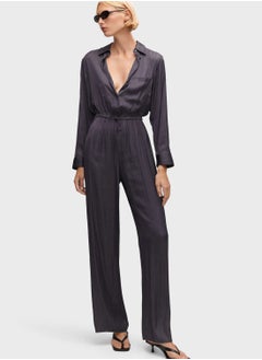 Buy Ruched Waist Pocket Detail Jumpsuit in UAE