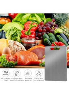 Buy Titanium Cutting Board Premium Chopping Board - Double-Sided, Food-Grade Stainless Steel for Kitchen & Dining in UAE