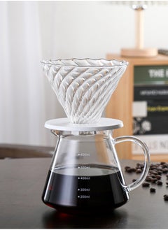 Buy V60 Coffee Dripper Set Pour Over Coffee Coffee Set Glass Coffee Maker 2 in 1 Pour Over Tea Set for Home for Office Clear 600ml in Saudi Arabia