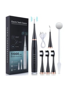 Buy Electric Toothbrush Ultrasonic Tooth Cleaner Teeth Stains Plaque Remover 6 in 1 black in UAE