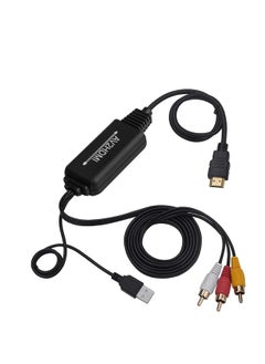 Buy RCA to HDMI Converter Cable for 1080P Video and Audio, Compatible with PC Xbox PS3 PS4 TV and More in UAE