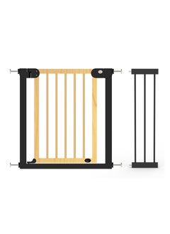 Buy Baby Safe Wooden Safety Gate w/t 21cm Black Extension - Natural Wood in UAE