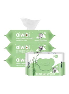 Buy Aiwibi 100% Bamboo Baby Wet Wipes 4 packs Green Pack(80pcs in 1 pack) in UAE