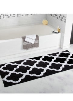 Buy Bathroom Rug Mat, Soft and Absorbent Microfiber Bath Rugs, Non-Slip Shaggy Bath Carpet, Machine Wash Dry, Bath Mats for Bathroom Floor, Tub and Shower, Black 120*45cm in UAE