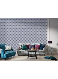 Buy Hexagon Pattern With Unique Blue Shape Inside
 Fabric Wallpaper Covers An Area ​​Up To 4.2Mx3M With Adhesive And Smoothing Tool in Egypt