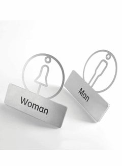 Buy Toilet Washroom Card Signs, 1 Pair Men & Women Hotel Sticker Easy Hanging Solid, 3D Restroom Public WC Door Wall in UAE