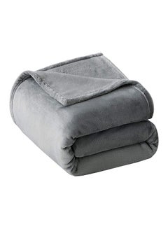 اشتري Veeyoo Flannel Fleece Throw Blanket - Luxury Lightweight Soft Blanket Travel/Single Size 130X150Cm  Grey في مصر