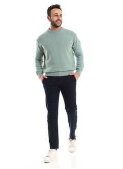 اشتري Round Ribbed Neck Slip On Mint Pullover في مصر