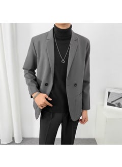 اشتري Casual Korean Mens Blazer New JacketDark gray (high quality) Dark gray (high quality) في السعودية