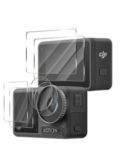 Buy 2 Sets Compatible for DJI OSMO Action 3 Screen Protector Anti Scratch High-Definition Tempered Glass, Screen Protector 2Pack in UAE