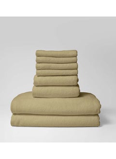 اشتري 8 Pieces Set by La'Marvel, Beige 600 GSM 100% Cotton Hotel Towels في السعودية