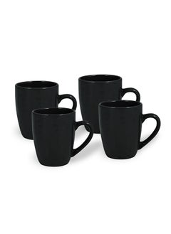 اشتري FEELINGS Stoneware Mug Set of 4 , Black 360ml في الامارات