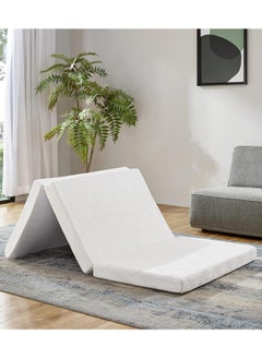 Buy COMFY FOLDING SEMI MEDICATED PORTABLE MATTRESS WHITE SINGLE 41 in UAE