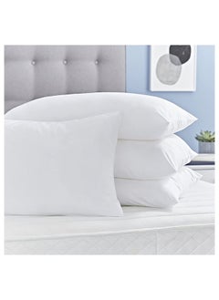 اشتري Pack Of 4 Press Pillow Size 48 cmx70 cm , Outer Cover: 100% Microfiber  Filling: 700grams Hollow Fiber Soft Feel ,Color: White في الامارات