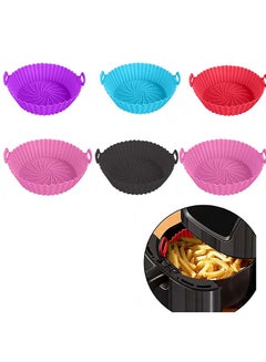 Buy 6Pieces Reusable Silicone Air Fryer Liner, Non-Stick Silicone Liner, 16 x 14 cm -Multicolor in Egypt