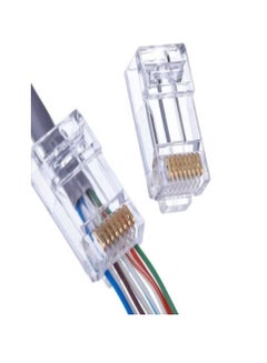 Buy Cat6 RJ45 Ends Flat type, Bolein 25-Pack Cat6 Connector, Cat6a / Cat5e RJ45 Connector, Ethernet Cable Crimp Connectors UTP Network Plug for Solid Wire and Standard Cable, Transparent in UAE