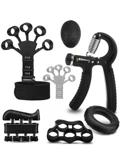 Buy Grip Strength Trainer Kit 7 Pack with Finger Exerciser Hand Grip Strengthener Hand Extension Exerciser Stress Relief Ball and Forearm Workout Ring for Muscle Building and Injury Recover in UAE