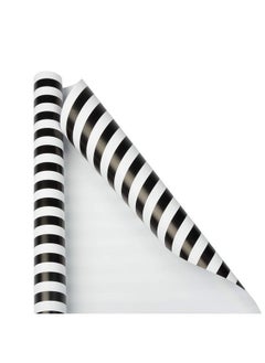 Buy Gift Wrap - Striped Wrapping Paper - 25 Sq Ft (30 In X 10 Ft) - Black & White Stripes - Roll Sold Individually in Saudi Arabia