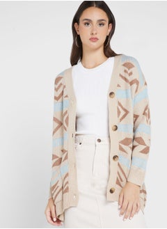 Buy Intarsia Printed Cardigan in UAE