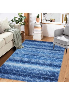 اشتري Boho Area Rug 5X7 Rug For Bedroom Nonslip Machine Washable Rug For Office Living Roomrug Dining Room Patio Vintage Distressed Nonshedding Antislip Rug Blue في الامارات