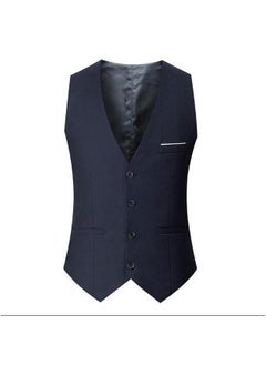 اشتري Slim Fit Korean Style Mens Suit Vest for SpringNavy blue Navy blue في الامارات