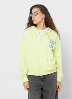 Buy Graphic Zip Thru Hoodie in UAE