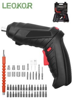 Buy Electric Screwdriver, 47Pcs Cordless Screwdriver Rechargeable with Screwdriver Bit Set, Front LED Light, Flexible Shaft Carrying Case in Saudi Arabia