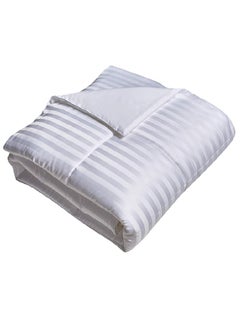 اشتري King Stripe Duvet Insert High Quality Cotton White 240x260cm في الامارات