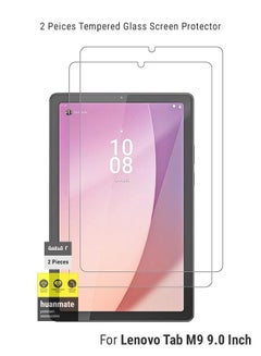 Buy 2 Pieces Tempered Glass Screen Protector For Lenovo Tab M9 9.0 Inch Clear in Saudi Arabia
