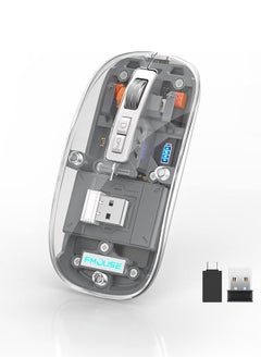 Buy Three-Mode Magnetic Transparent 10M Wireless Mouse: Modern technology and a unique transparent silent design for an outstanding user experience - Grey in Saudi Arabia