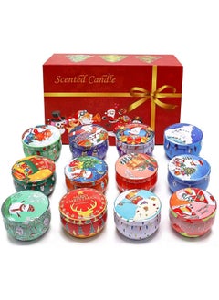 Buy Scented Candles Gift Set Natural Soy Wax Portable Aromatherapy Candles Christmas Gift with Stress Relief and Aromatherapy for Bath Yoga Sleep Festival Wedding Party Gifts (12pcs 2.2oz) in UAE