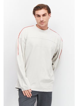 Buy Men Sportswear Fit Long Sleeve Sweatshirts, Light Grey in Saudi Arabia