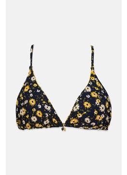 اشتري Women Reversible Floral Padded Bikini Top, Yellow and Navy في السعودية