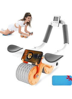 اشتري Automatic Rebound Ab Abdominal Exercise Roller Wheel, With Elbow Support and Timer, Abs Roller Wheel Core Exercise Equipment, For Men Women في السعودية