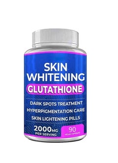 Buy Glutathione Whitening Pills - 90 Capsules 2000mg Glutathione - Effective Skin Lightening Supplement - Dark Spots, Melasma & Acne Scar Remover, Hyperpigmentation Treatment - Anti-Aging Antioxidant in Saudi Arabia