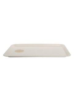 اشتري Yellow Leaves Melamine Comfort Tray, Large - 35 x 24 cms في الامارات